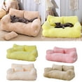 thumbnail image 2 of LAIQIEN Pet Couch Bed with Detachable Cover Soft and Furry Cushion Non-Slip Dog Basket Dog Sofa Detachable Cover Nest, 2 of 14