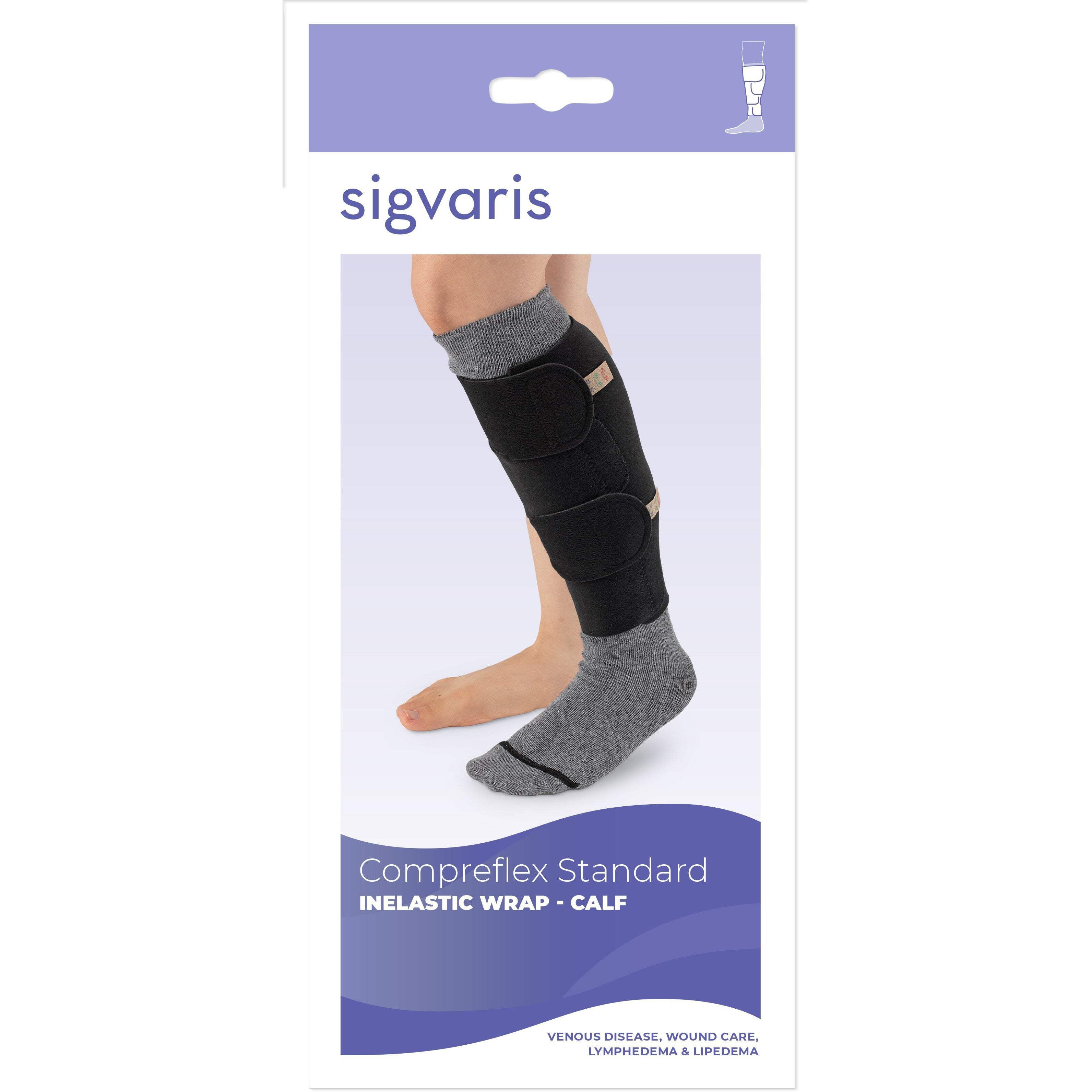 Sigvaris Medically Complex Edema Compreflex Standard Calf - 20-50 mmHg Black XXLarge