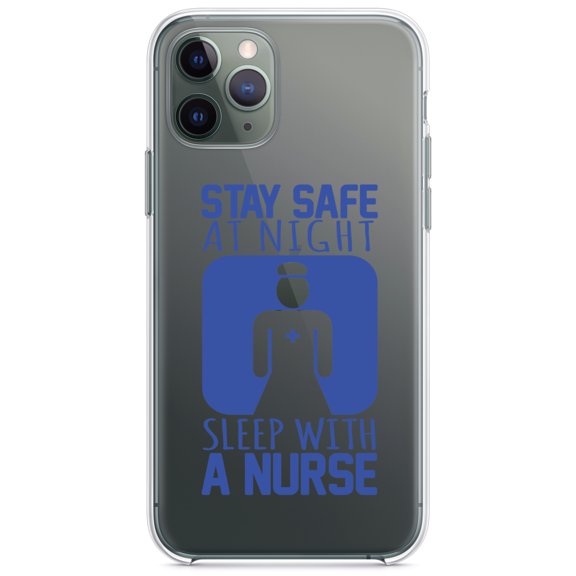 DistinctInk Clear Shockproof Hybrid Case for iPhone 13 Pro MAX (6.7" Screen) - TPU Bumper Acrylic Back Tempered Glass Screen Protector - Stay Safe at Night Sleep With a Nurse