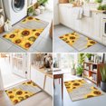 thumbnail image 4 of 2x3 Ft Entryway Area Rug, Retro Country Floral Kitchen Rug Runner Washable Floor Mat, Summer Yellow Sunflowers Wooden Beige Non Slip Indoor Door Mat Throw Carpet for Bathroom Living Room Bedroom, 4 of 8