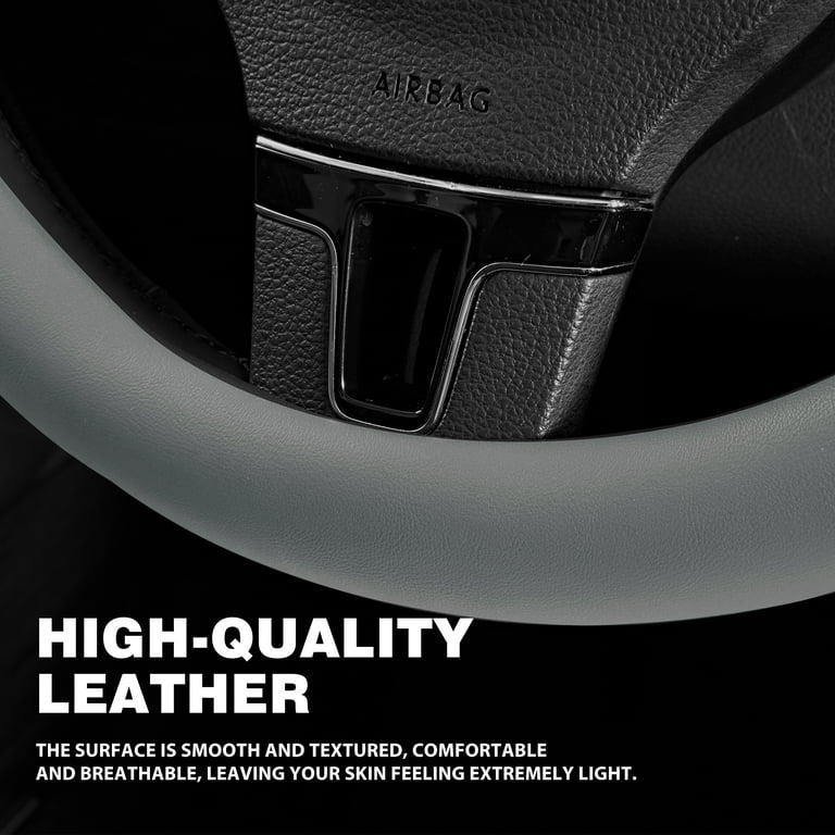 Auto Drive Perforated Faux Leather Steering Wheel Cover, Grey photo 5