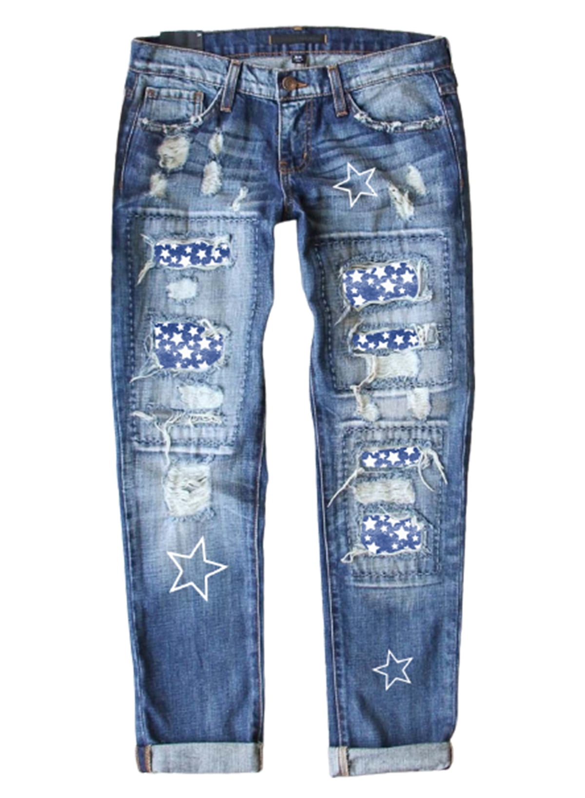 Rosfancy Women Fashion Boyfriend Jeans 