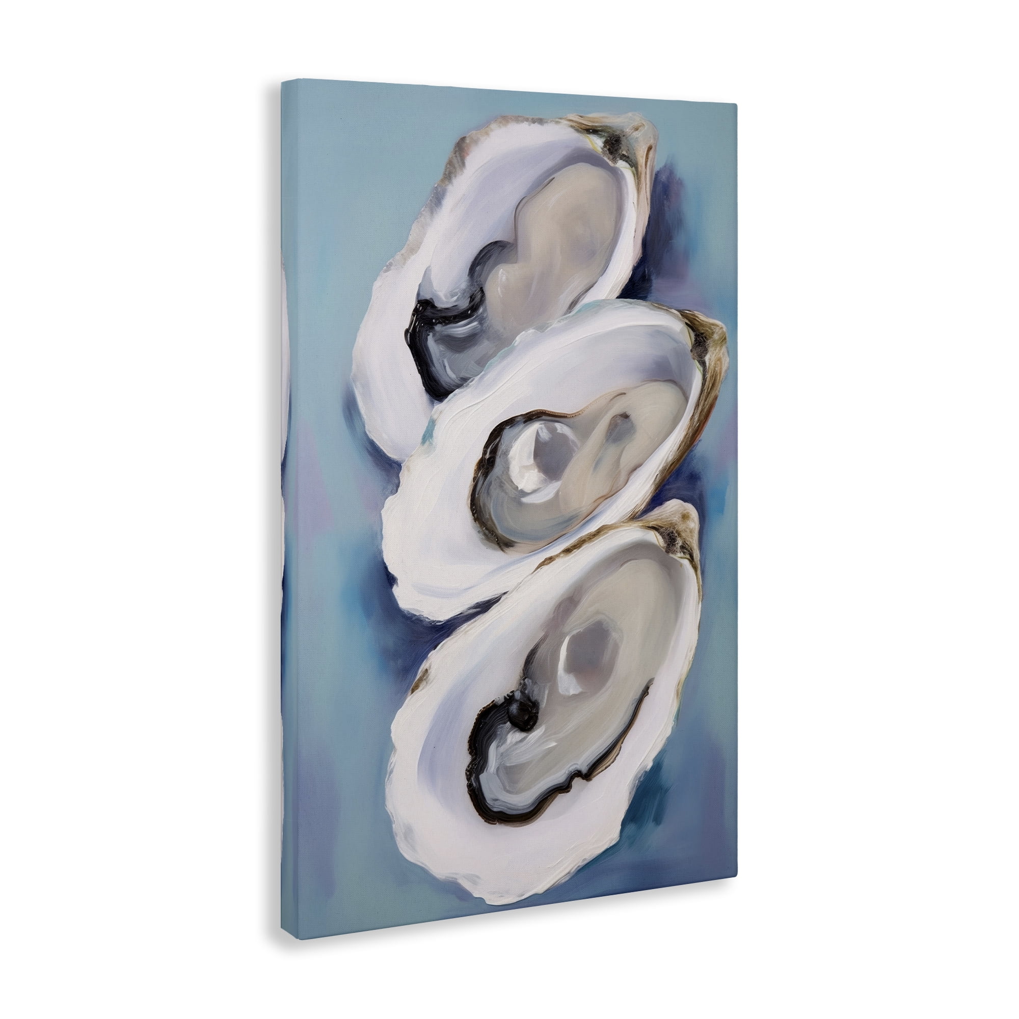 Stupell Industries Three Oyster Shells Animals & Insects Painting Gallery Wrapped Canvas Art Print Wall Art, 20 x 30