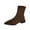 Brown, variant on Taqqpue Boots for Women,Keep Warm Winter Ankle Boots Solid Color Pointed Toe Back Zipper Heel Low Heel Ankle Boots