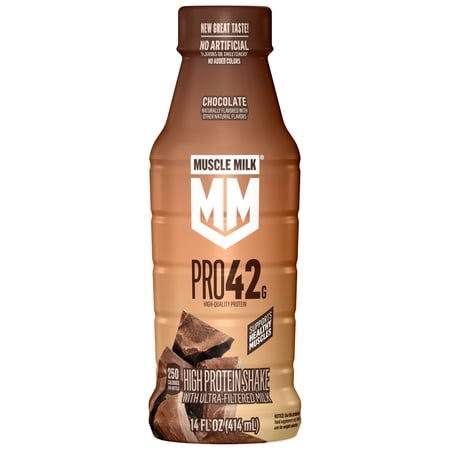 Muscle Milk Pro No Artificial Flavors, Sweeteners, or Added Colors Chocolate High Protein Shake, 14 fl oz Bottle