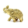 thumbnail image 2 of Om & Swastika Carving Brass Elephant Showpiece, Religious, Gold, Brass -7 Inch, Standard Size, Handmade, Rust Resistant, Elephant Showpiece For Gift, Good Luck, Decorative Purpose - Pack Of 1, 2 of 5