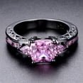 thumbnail image 3 of Pink/Purple Zirconia Band Women's Black Gold Filled Wedding Party Ring Size 6-10, 3 of 7