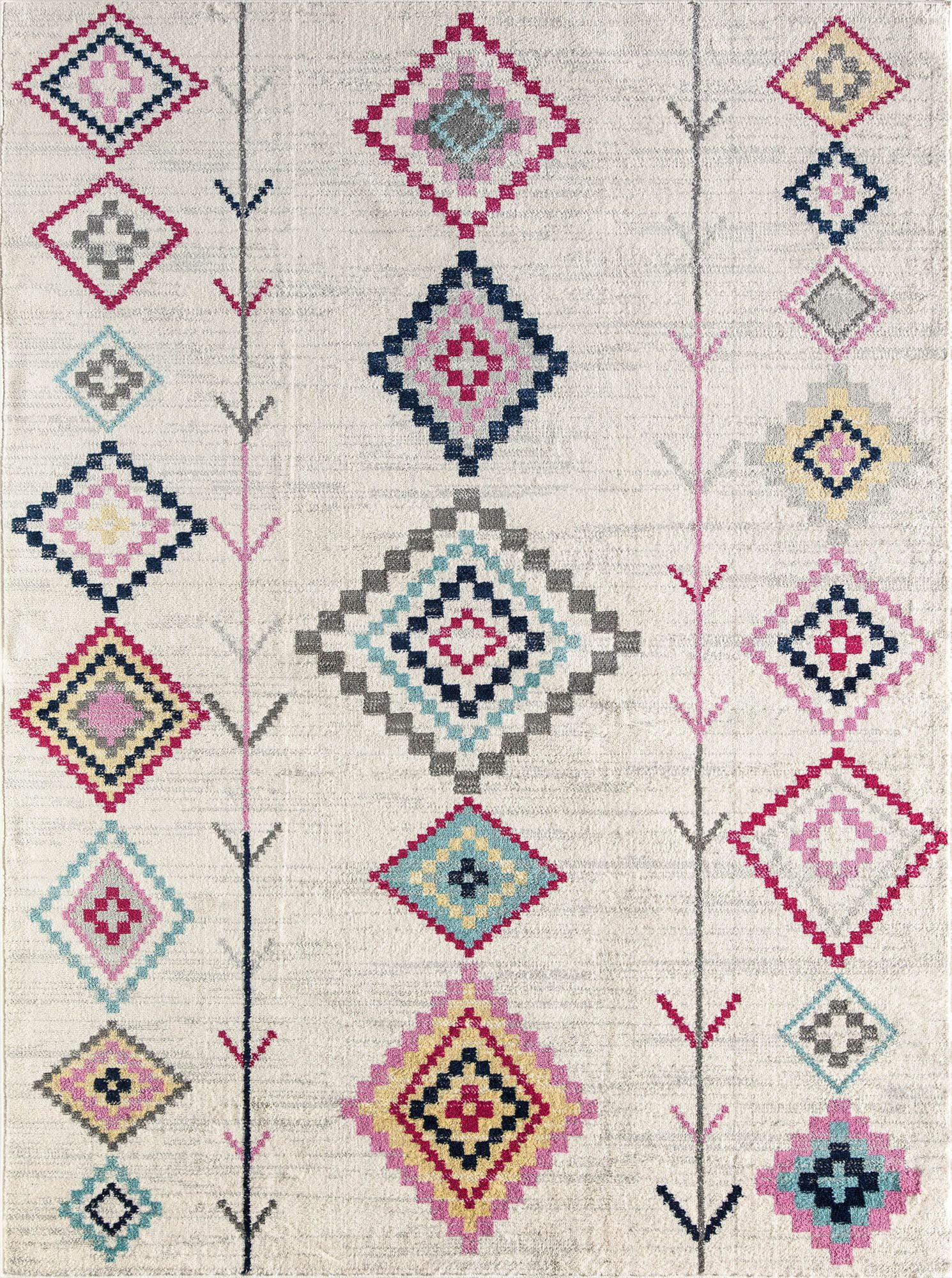 Soleil BR15A Native Ivory Tribal Moroccan ivory Area Rug, 2'x4'