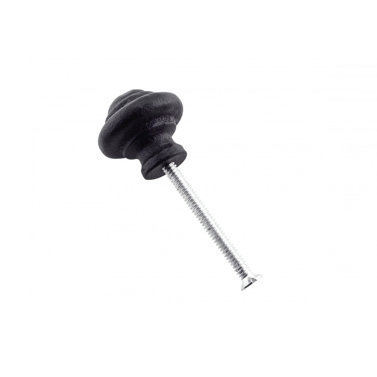 Renovators Supply Cabinet Knobs 1 1/8 in. Round Black Iron Cabinet Handles w/Screws Kitchen Cabinet Handles Pack of 10