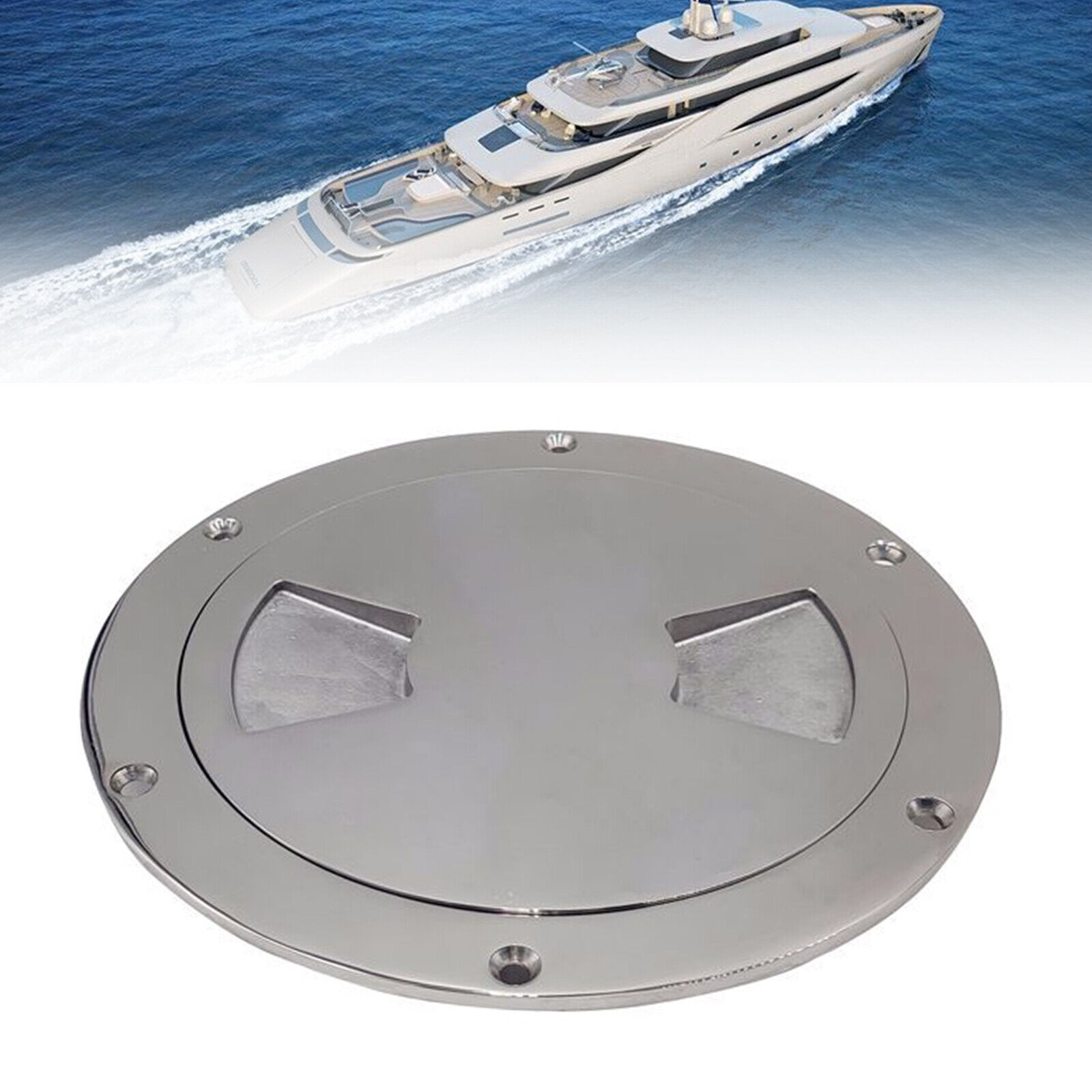 6" Round Inspection Hatch Cover Screw Out Boat Deck Plate 316 Stainless