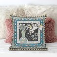 thumbnail image 3 of 18" x 18" Black and White Peacock Blown Seam Floral Indoor Outdoor Throw Pillow, 3 of 5