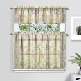 thumbnail image 2 of Pioneer Kitchen Curtains and Valance Set 36 Inch Tier Yellow Flowers Ice Pansy Print 3 Pieces Set Dining Room Small Curtain Drapes Cafe Curtains Valance for Home Decor Rod Pocket, 2 of 6