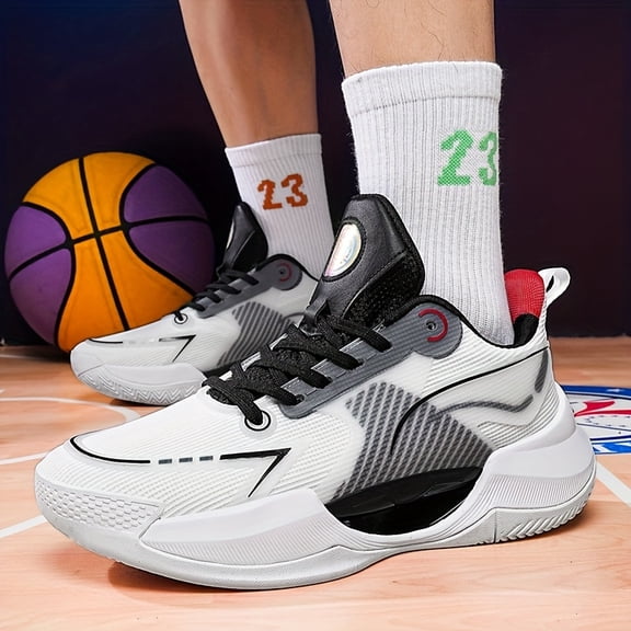 Perfect Men'S High-Top Basketball Sneakers - for Outdoor Sports, Running, Hiking, Casual Wear, Basketball Shoe Breathable Fabric & Synthetic Upper, Non-Slip Rubber Sole, Shock Absorption, All-Seaso-W