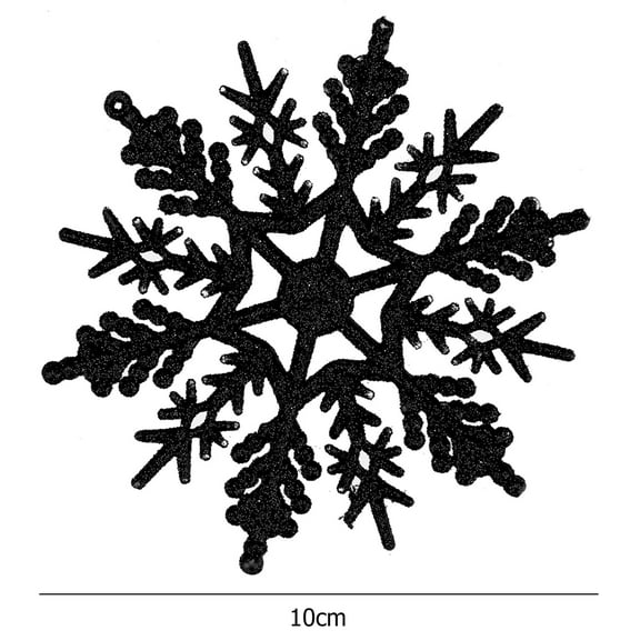 Zhuge 24-Piece Black Christmas Snowflake Tree Pendants – Festive Holiday Decorations