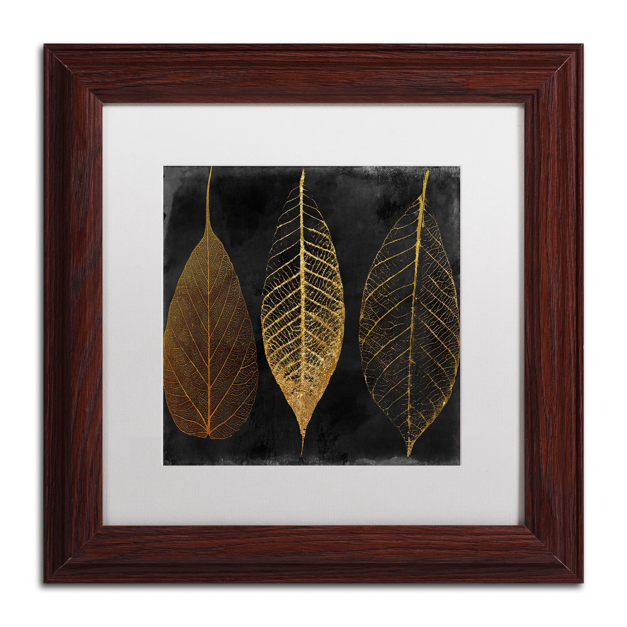 Trademark Fine Art "Fallen Gold I" Canvas Art by Color Bakery, White Matte, Wood Frame