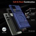thumbnail image 3 of Case Designed for Samsung Galaxy S25 Edge, Hybrid Back Case with Ring Stand & Hidden Card Slot & Support Magnetic Car Mount Shockproof Fall-Protection Slim Phone Cover for Galaxy S25 Edge, Blue, 3 of 7