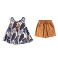 thumbnail image 1 of Girls Suit Floral Ruffle Sleeveless Top Shorts 2 Piece Sets 3-13 Years Old, 1 of 6