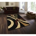 thumbnail image 2 of Ox Bay Aura 5'2" x 7'2" Black/Cream Abstract Performance Indoor Area Rug, 2 of 8