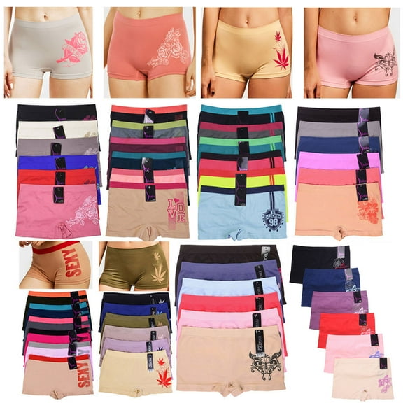 6 Seamless Boyshorts Womens Underwear Lot Booty Panties Boxer Brief Spandex New
