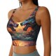 thumbnail image 2 of Balery Colorful Wave Dragon Head Sujetadores deportivos con espalda cruzada para mujer, acolchados, sin costuras, de alto impacto, ideales para yoga, gimnasio, entrenamiento y fitness.-X-Large, 2 of 8