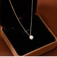 thumbnail image 2 of Elegant Minimalist Pearl Pendant Necklace for Women - Delicate Collarbone Chain, 2 of 5
