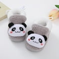 thumbnail image 3 of Dakaela Toddler Slippers Cute Animal Slip on House Shoes for Girls Boys Winter Warm Socks Newborn Crib Walking Shoes Grey, 3 of 9