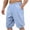 01 Light Blue, variant on Mavick Men's Pants Baggy 3/4 Shorts Casual Drawstring Summer Wide Leg Pants