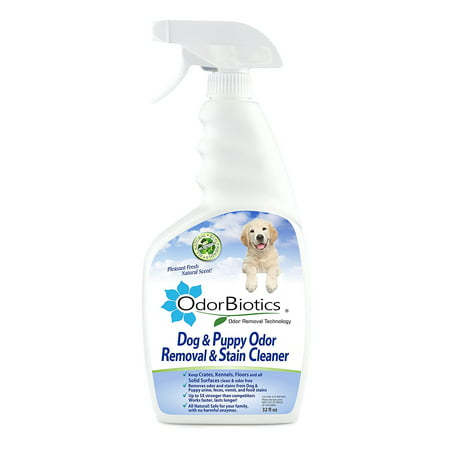 OdorBiotics Dog & Puppy Odor Eliminator & Stain Cleaner, Removes Urine Smells in Seconds, For Kennel Odors, Puppy Crates, Carpets, Rugs & Upholstery Stains, Non-toxic, (Best Product To Remove Urine Smell From Carpet)