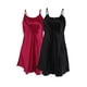 thumbnail image 1 of INSPIRE CHIC Mujeres Satén Talla Grande Falda Vestido Camisón con Volantes Negro + Burdeos 3XL, 1 of 5