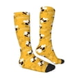 thumbnail image 3 of Fotbe Cute Bee Butterfly Yelllow print Women's Men's Novelty Crew Socks Cotton Socks Knee High Socks for Walking,Running,Nurses,Pregnancy, 3 of 9