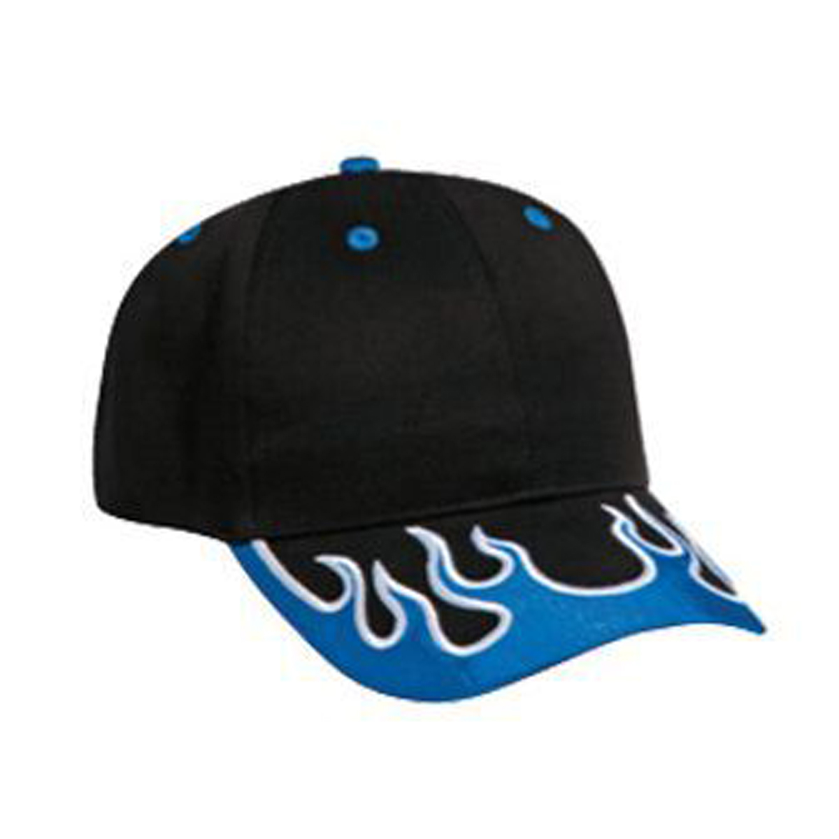 Otto Cap Flame Pattern Visor Brushed Cotton Twill Low Profile Style