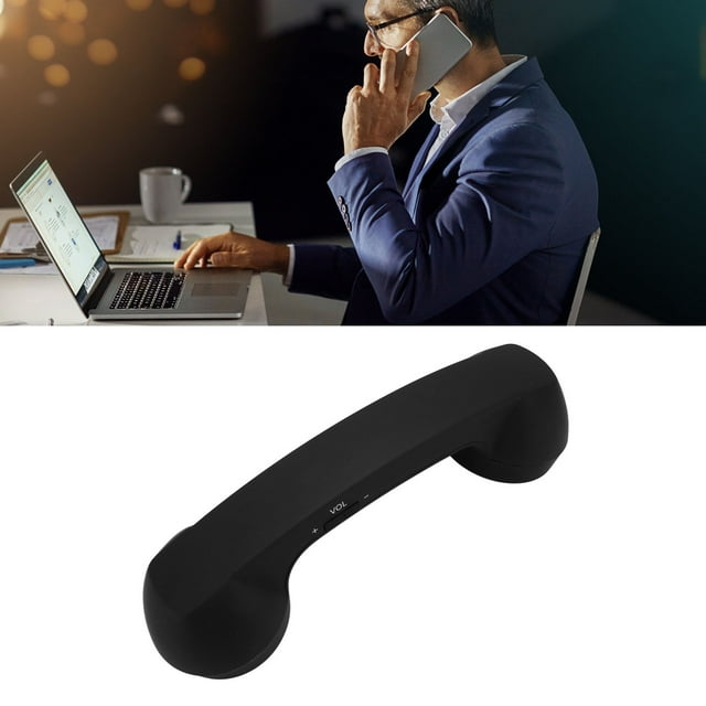Combiné de Téléphone Rétro, Récepteur de Téléphone Mobile Sans Fil avec Haut-Parleur et Microphone HD, Conception Sans Fil Rechargeable, Compatible avec Téléphones Cellulaires et Ordinateurs