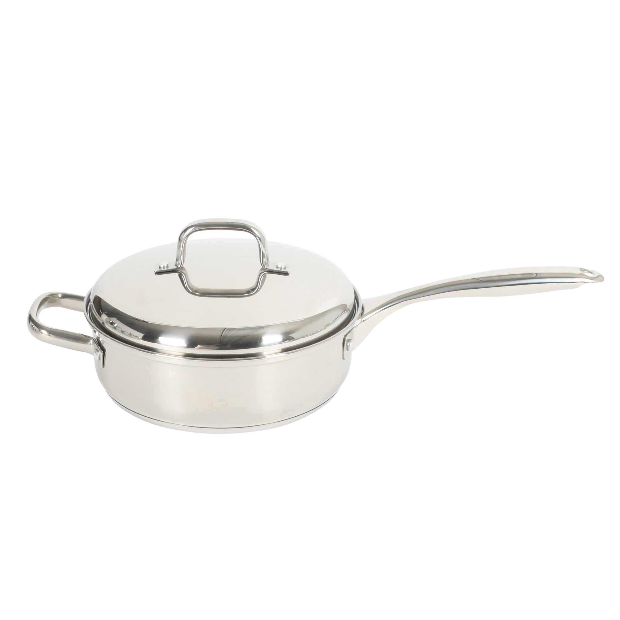 Oster Platinum Sedwick Stackable Stainless Steel Pots and Pans Cookware Set W/ Domed Stainless Steel Lids W/ TriPly Encapsulated Base - Induction Safe