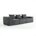 thumbnail image 6 of Demi Bonn 111" Modular Sectional Sofa Couchesk, Corduroy 3 Seat Couch Memory Foam Couches for Living Room, Cloud Couch, Gray, 6 of 14