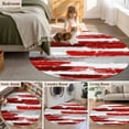 thumbnail image 5 of Area Rug 36in, Abstract Red Grey Striped Floor Carpet Living Room Rug, Modern Paint Pattern Non-Slip Welcome Mat Indoor Rugs for Bedroom Dining Room, 5 of 9