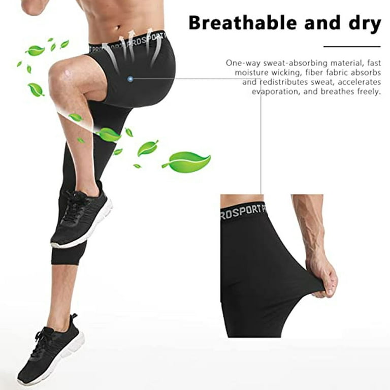 Men’s Compression Pants One Leg Tights Leggings Athletic Base Layer for Gym  Running Basketball