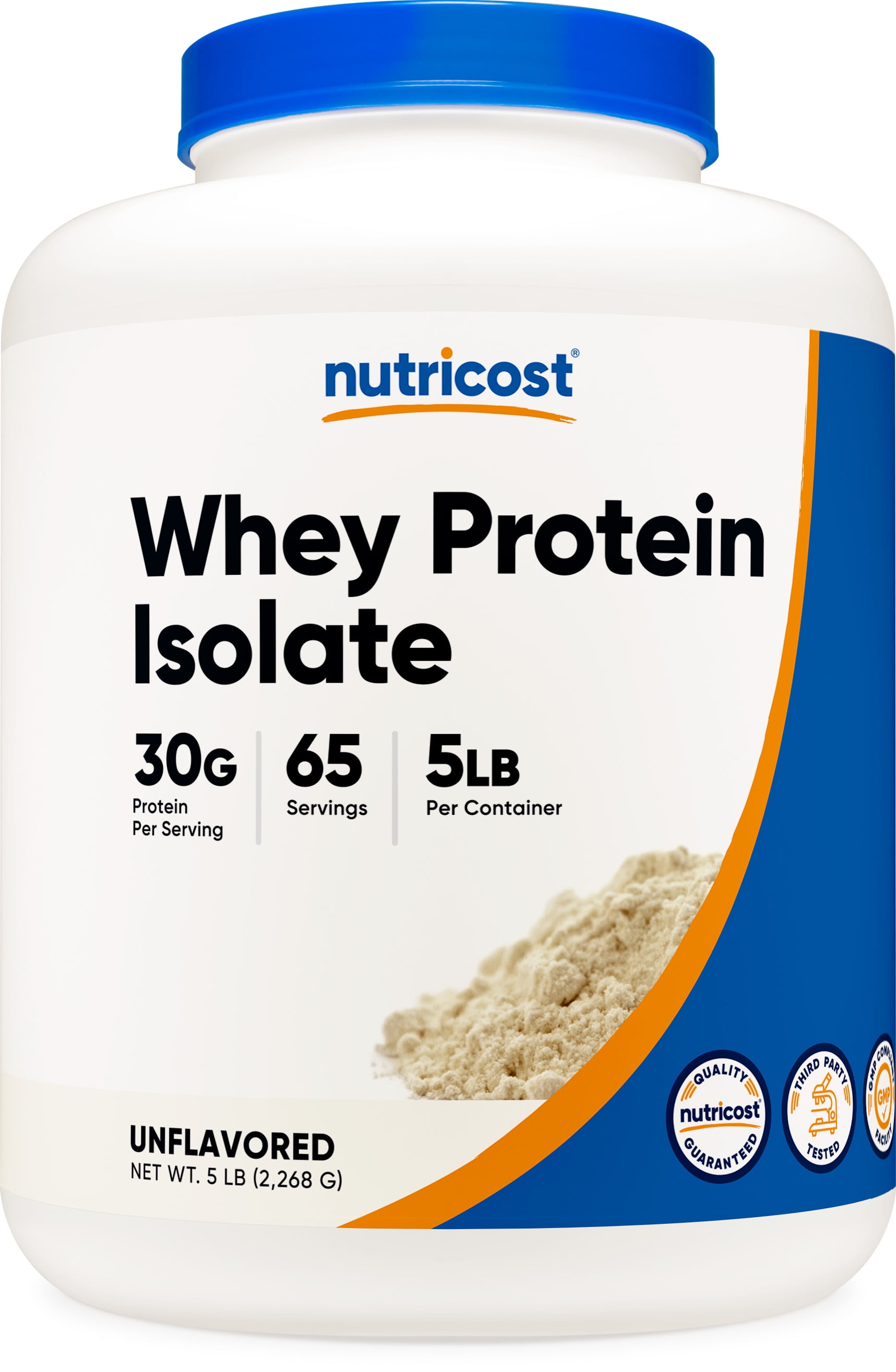 Nutricost Whey Protein Isolate Powder (Unflavored) 5LBS