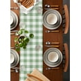thumbnail image 3 of Table Runner 48 Inches Long for Kitchen Dining, Sage Green Buffalo Plaid Dresser Scarf Farmhouse, Dining Table Decorations for Wedding/Parties, Green White Checkered Farmhouse 13 x 48 In, 3 of 9