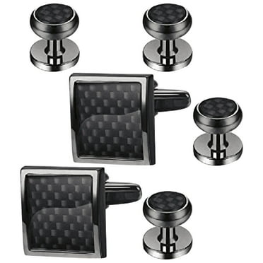 6 Pcs Men's Cufflink Set Shirt Studs Tuxedo Cufflinks for Tap Out Shirts Mens Buttons and Man
