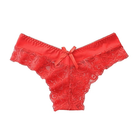 DondPO Womens Underwear Womens High Waisted Bikini Underwear Smooth Underwear Breathable Ladies Seamless Underwear For Women Womens Sexy Underwear Red One Size Clearance