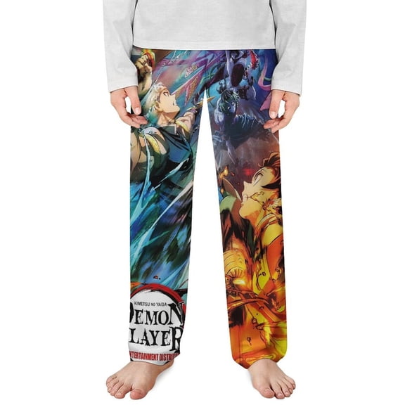 Demon Slayer Pajama Pants Long Sleep Pants Soft Elastic Waist PJ Bottoms Lounge Pants