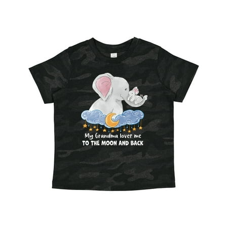 

Inktastic My Grandma Loves Me to the Moon and Back Elephant Family Gift Toddler Boy or Toddler Girl T-Shirt