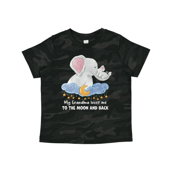 Inktastic My Grandma Loves Me to the Moon and Back Elephant Family Boys or Girls Toddler T-Shirt