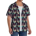 thumbnail image 2 of Sikiie Bohemian Chicken Men's Wrinkle Free Untucked Cuban Shirt Business Casual Button Down Shirts Short Sleeve ShirtSmall, 2 of 5