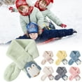 thumbnail image 3 of Hwmodou Kids Winter Warm Scarf 2022 Cute Imitation Rabbit Childrens Scarf Autumn Cartoon Penguin Christmas Scarf Cute Fuzzy Scarves, 3 of 7