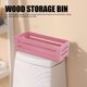 thumbnail image 3 of Cesta De Almacenamiento De Madera, Contenedor De Almacenamiento De Despensa De Larga Duración, Color Rosa, 12,99 X 6,1 X 3,94 Pulgadas, Ahorro De Espacio Para Dormitorio Para, 3 of 7
