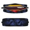 thumbnail image 2 of Pofeuu Blue-Purple Raspberries Print Leather Pencil Case, Leather Pencil Pouch Large Capacity, Big Pencil Pouch with Zipper Vintage Pen Bag Fountain Pen Holder, 2 of 7