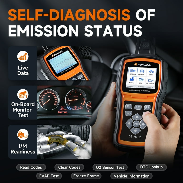 Foxwell NT630 Plus Diagnostic Machine for Cars, ABS Bleeder, SRS