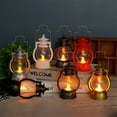 thumbnail image 1 of Retro Kerosene Lamp Colorful Button Battery Switch Small Oil Light Lantern Art Pendant Christmas Halloween Crafts Decorations, 1 of 7
