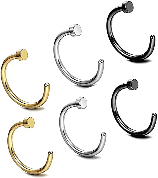 Piercing Falso De Acero Inoxidable - ¡Estilo Para Nariz, Ceja Y Labio Sin Dolor!
